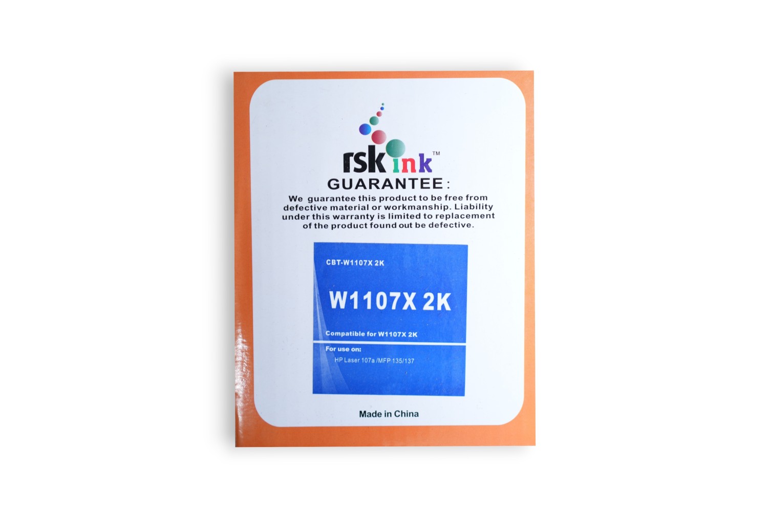 RSK ink Laser Toner Cartridge W1107X-With Chip